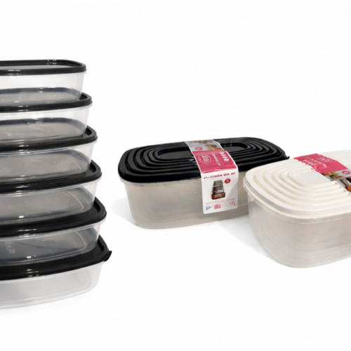 set of plastic food storage containers - تبروير بلاستيك مجموعه من 6 قطع