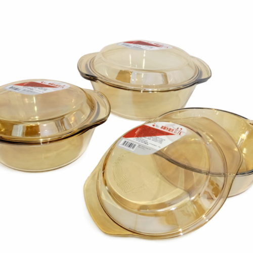 Borosilicate Glass Bowl "Red Cherry" 1pcs - وعاء زجاجي عسلي