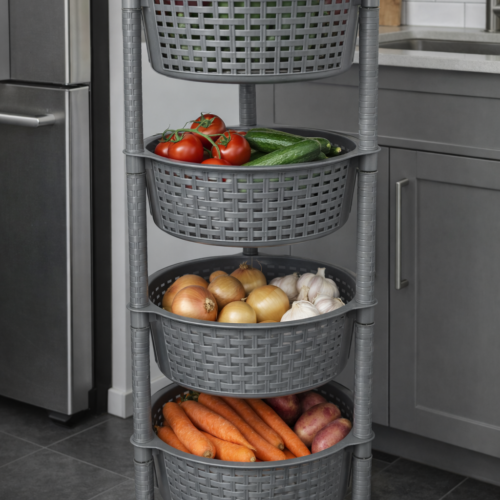 سلة خضار دائرية 4 طوابق