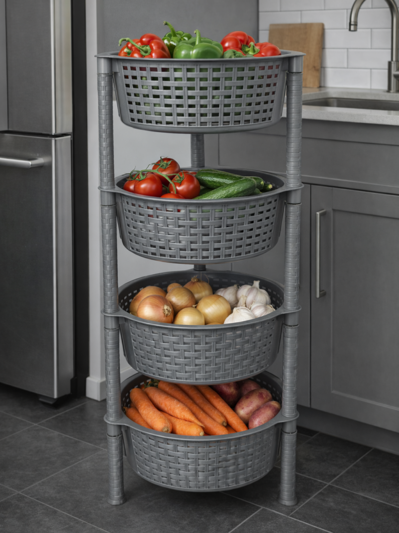 سلة خضار دائرية 4 طوابق