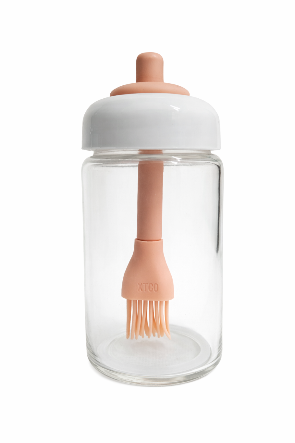 Condiment jar "two in one" - وعاء زيت زجاج مع فرشاة سيليكون