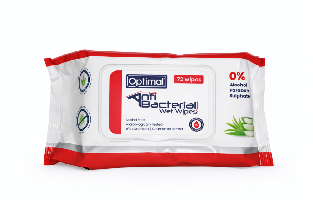 Optimal Anti Bacterial Wet Wipes (72 wipes)