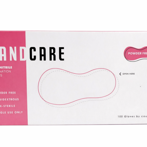 Hand Care Pink Nitrile "100 gloves" - كفوف زهر