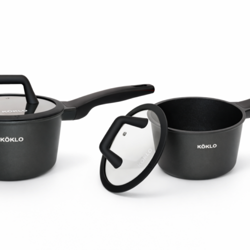 Koklo 18cm Sauce Pan Silicon Glass Lid - كسرول مع غطاء زجاجي
