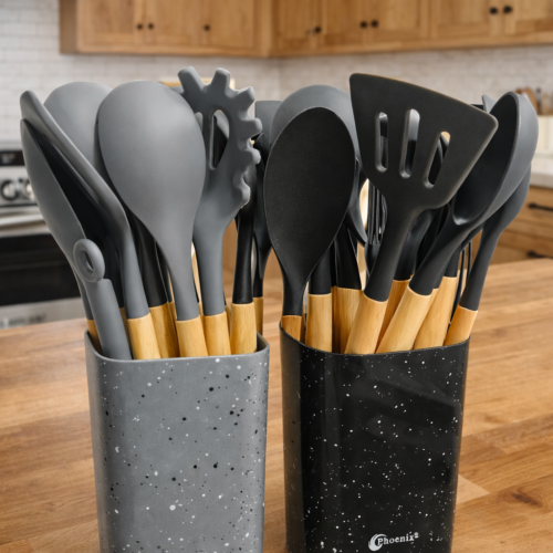 Silicone Kitchen set 12 Piece Phoenix - طقم ملاعق سيليكون