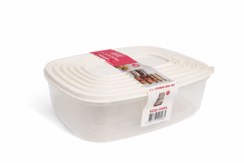 set of plastic food storage containers - تبروير بلاستيك مجموعه من 6 قطع