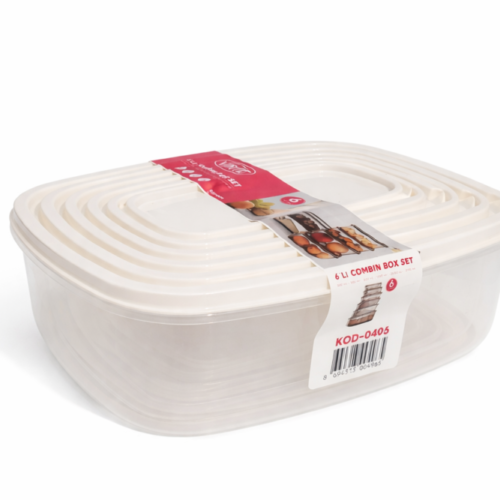 set of plastic food storage containers - تبروير بلاستيك مجموعه من 6 قطع