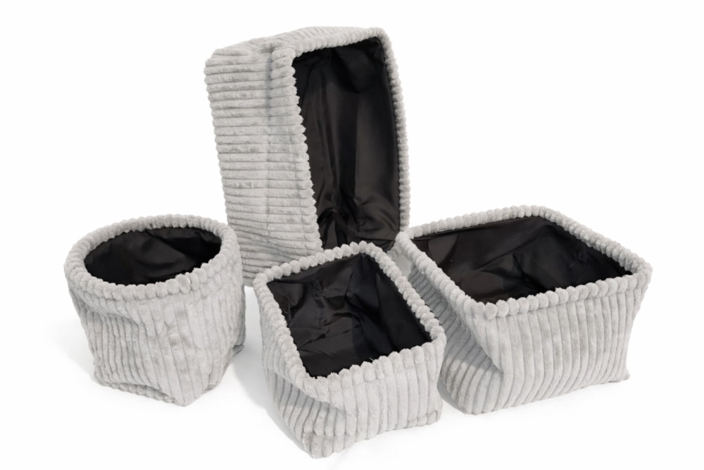 سلال تخزين قماشية مجموعة من 4 قطع