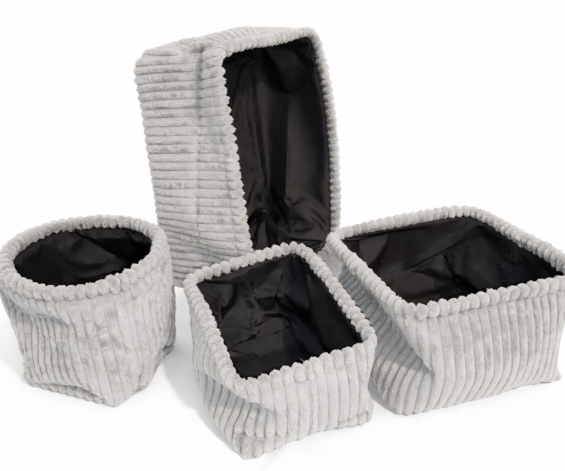 سلال تخزين قماشية مجموعة من 4 قطع