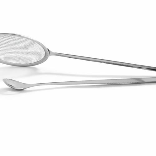 ملقط مطبخ مع مصفاة شبكية من الستانلس ستيل