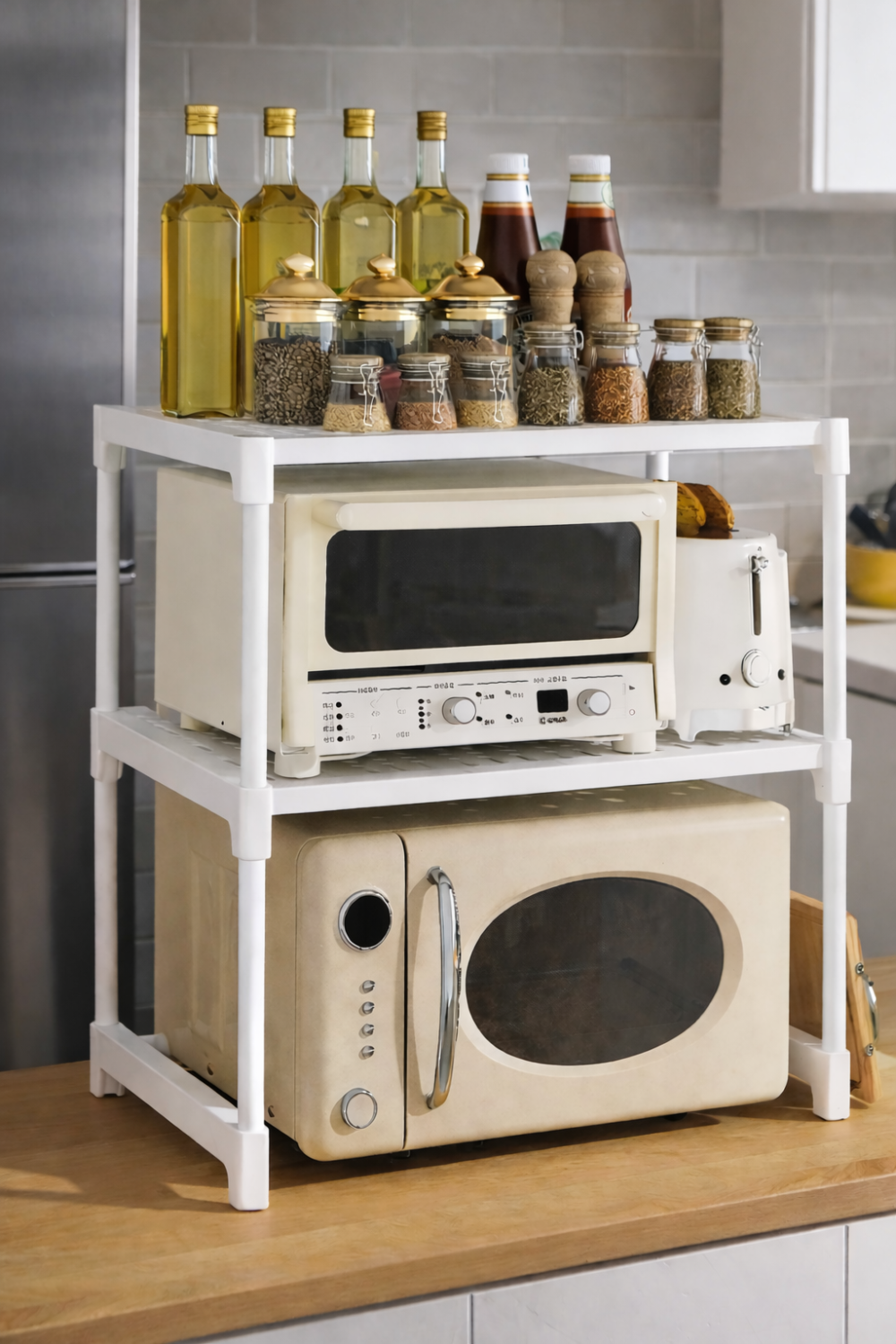 Microwave Storage Rack - ستاند ميكرويف طابقين