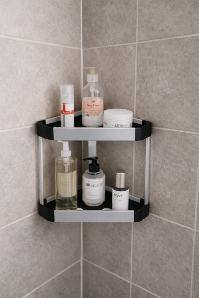 Aluminium Corner Rack "Phoenix" - ستاند حمام ألمنيوم زاوية