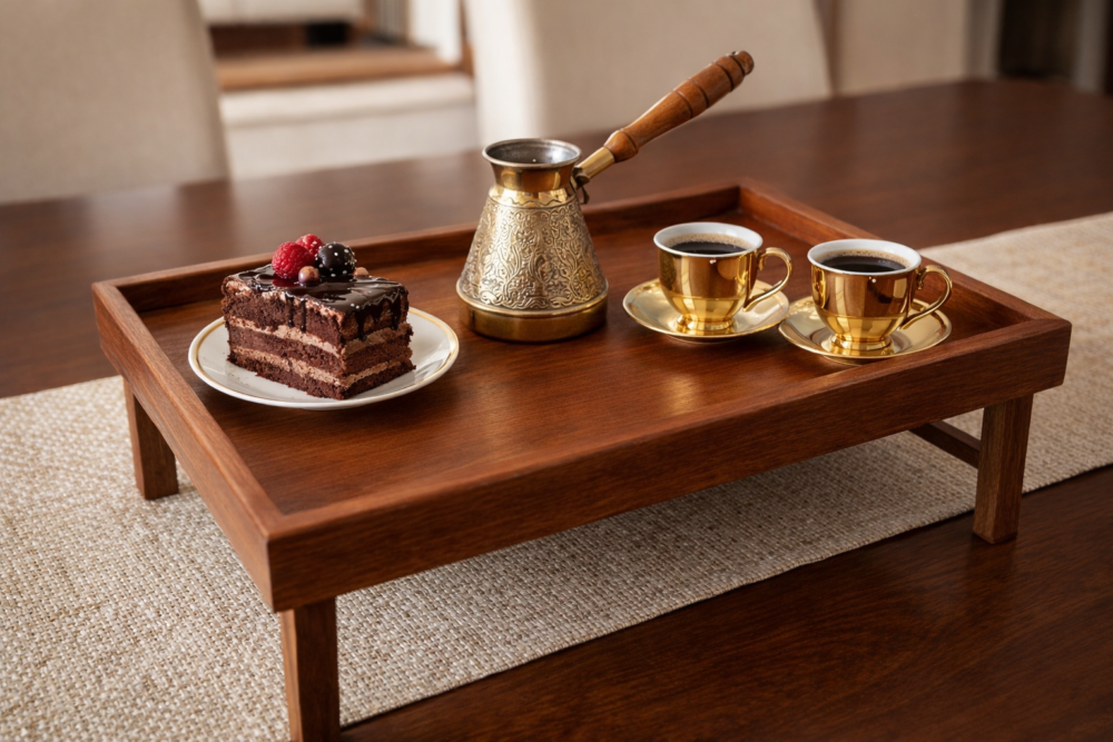 40*30*20 cm  طاولة تقديم خشبية قابلة للطي