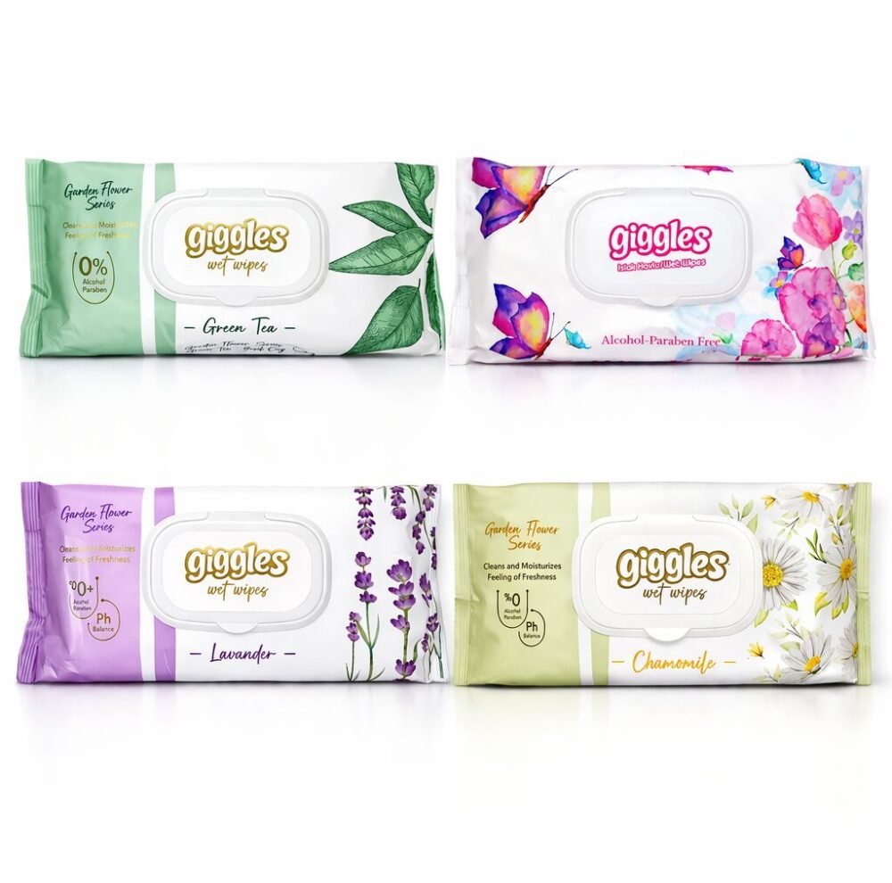 "Giggles" Wet Wipes 72 pcs - مناديل مبللة بروائح متعددة