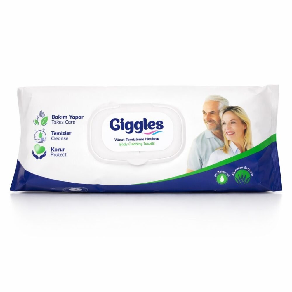 "Giggles" Body Cleaning Towels 50 pcs With Aleo Vera