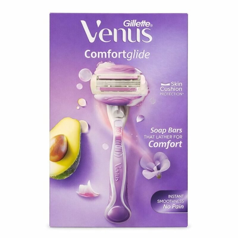 "Gillette" Venus Comfort Glide , Skin Cushion Protection , Soap Bars That Lather for Comfort, Instant Smoothness No Pain  - شفرة حلاقة