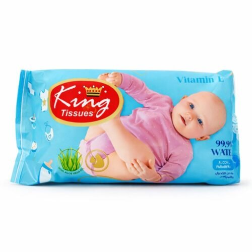 "King" Tissues 100 pcs with Aloe Vera oil and Vitamin E - وايبس كينغ