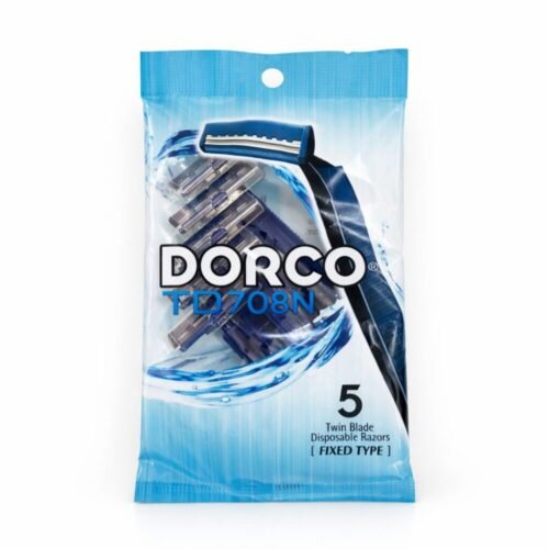 "Dorco" TD708N  5 pcs Twin Blade Disposable Razors - شفر حلاقة
