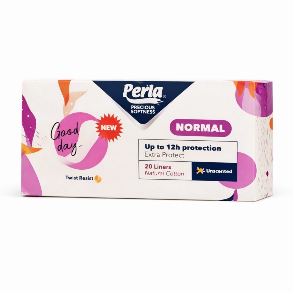 Perla 20 Liners Normal Natural Cotton Up to 12h Protection - فوط يومية