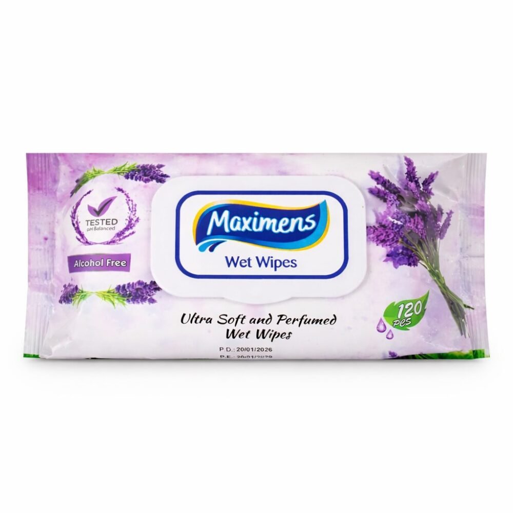 "Maximens" Wet Wipes Ultra Soft and Perfumed 120 pcs -  مناديل مبللة فائقة النعومة