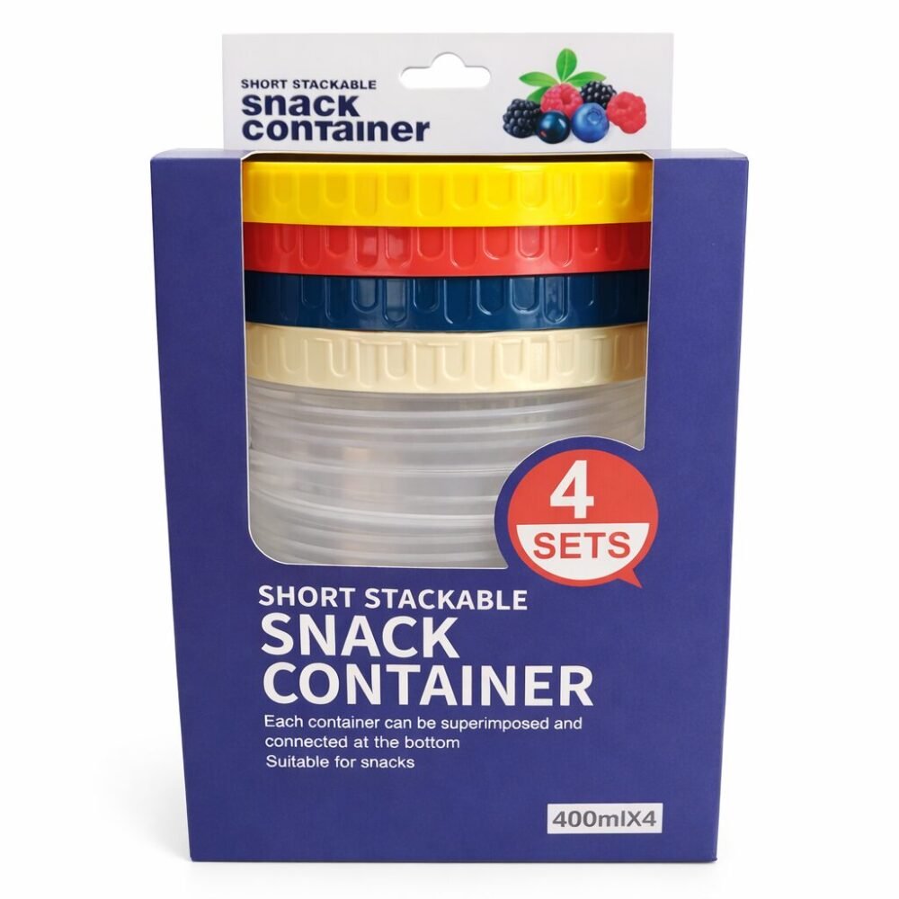 Snack Container - علب تخزين طعام بلاستيكيه عدد 4