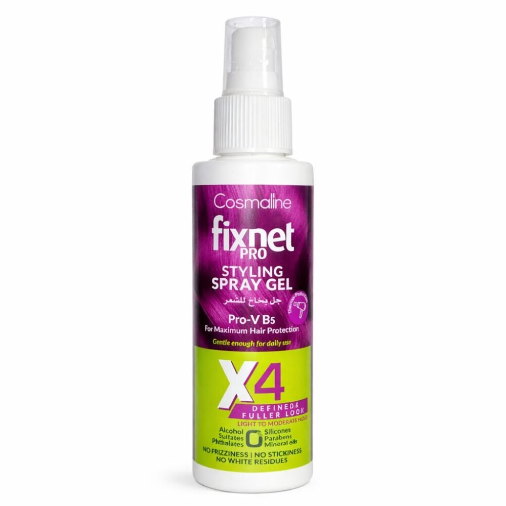 "Cosmaline" Fixnet Pro-V B5 Styling Spray Gel for Maximum Hair Protection 125 ml - جل بخاخ لتصفيف الشعر
