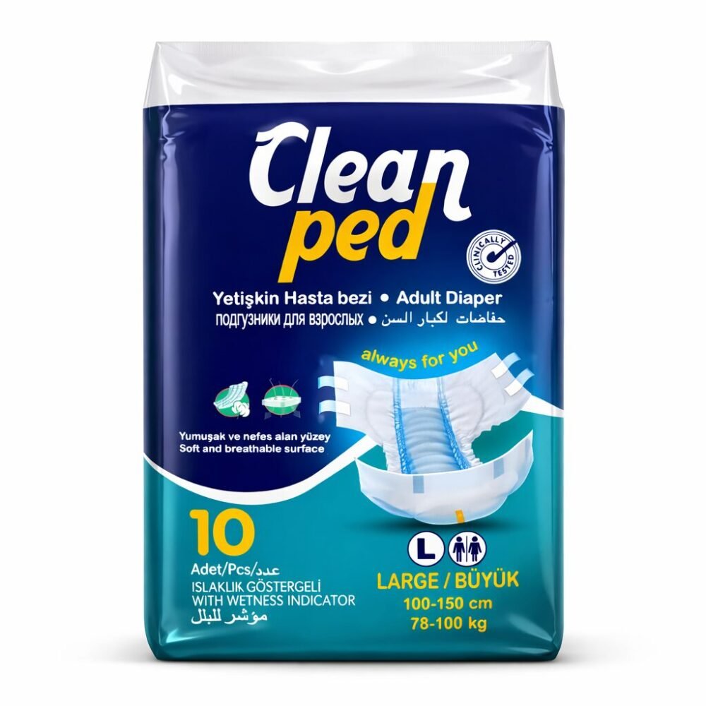 Clean Ped 10 pcs Unisex M/L/XL - حفاضات لكبار السن