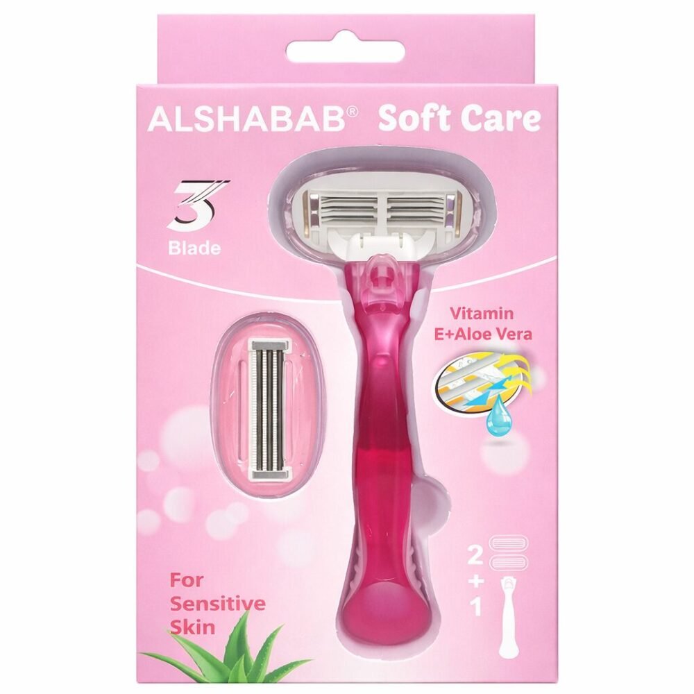 "Al Shabab" Soft Care 3 Blade For Sensitive Skin with Vitamin E+Aloe Vera - شفرة حلاقة