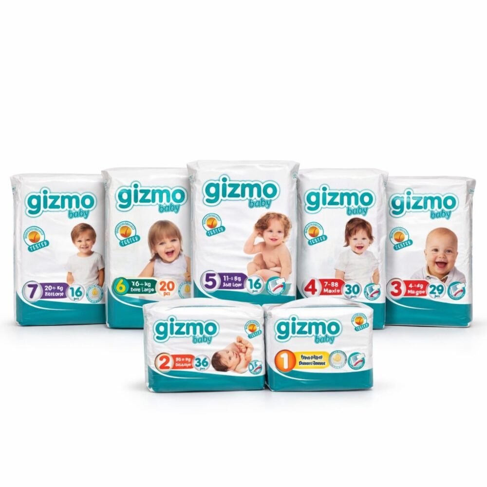 Gizmo Baby 1/2/3/4/5/6/7 - حفاض أطفال