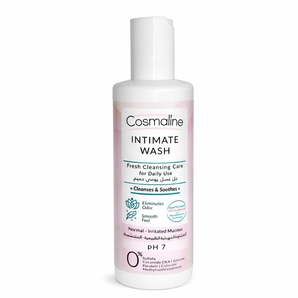 "Cosmaline" Intimate Wash Fresh Cleansing Care For Daily Use ,Cleanses and Soothes PH 7 - جل غسل يومي حميم (غسول نسائي)