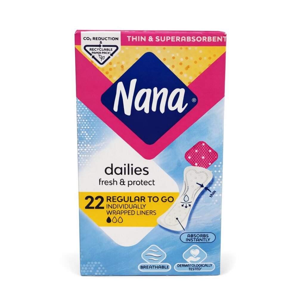 "Nana" Dailies Fresh &Protect 22 Regular to Go Individually Wrapped Liners -  نانا فوط يومية متوسطة وعملية بغلافات فردية
