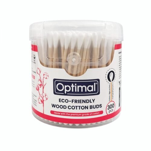 Optimal Eco-Friendly Wood Cotton Buds 300 pcs - عيدان قطن خشبية