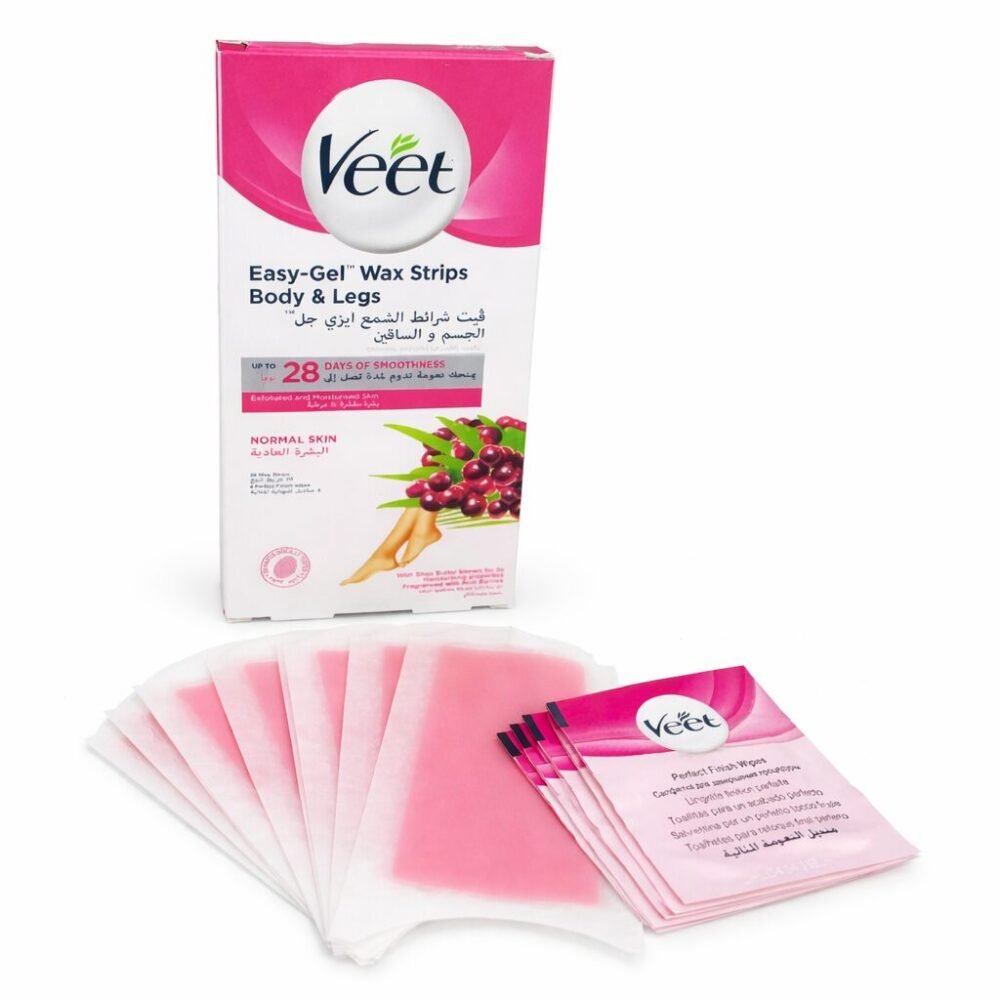 "Veet" Easy-Gel Wax Strips Body and Legs 20 pcs - فيت شرائط الشمع ايزي جل للجسم والساقين