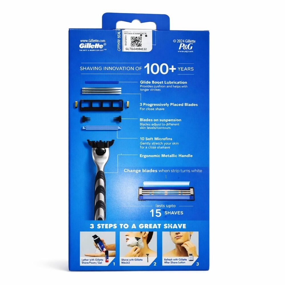 "Gillette" Mach3 our Smoothest Most Comfortable 3 bladed razor Dynamic Pivot 3 Anti-friction -  جيليت ماك شفرة حلاقة