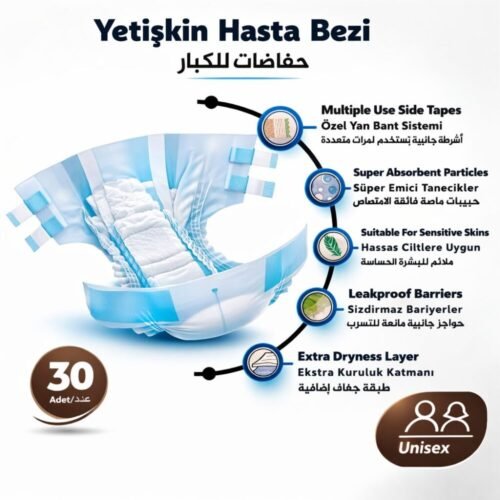 Dr.Comfort 30 pcs Unisex M/L/XL - حفاضات للكبار
