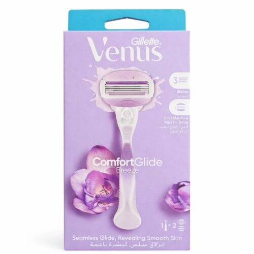 "Gillette" Venus 3 Blades, 2 in 1 Moisture Bars for Comfort Glide Breeze, Seamless Glide , Revealing Smooth Skin   - شفرة حلاقة