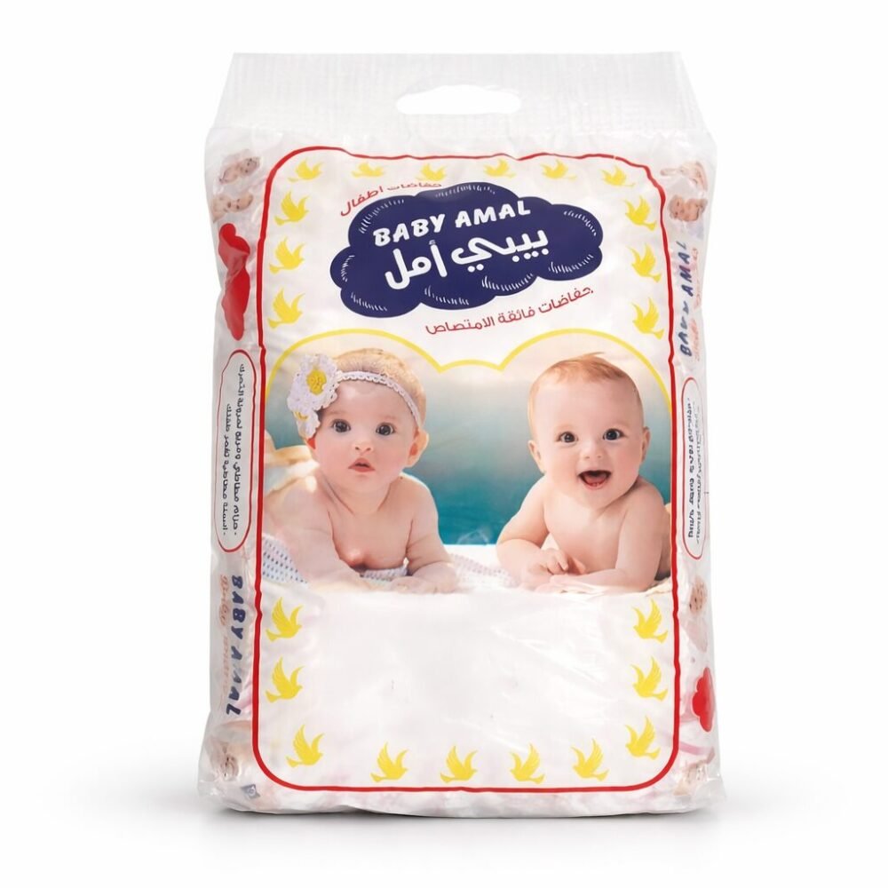 Baby Amal 1/2/3/4/5/6/7/8 - بيبي أمل حفاضات أطفال فائقة الإمتصاص