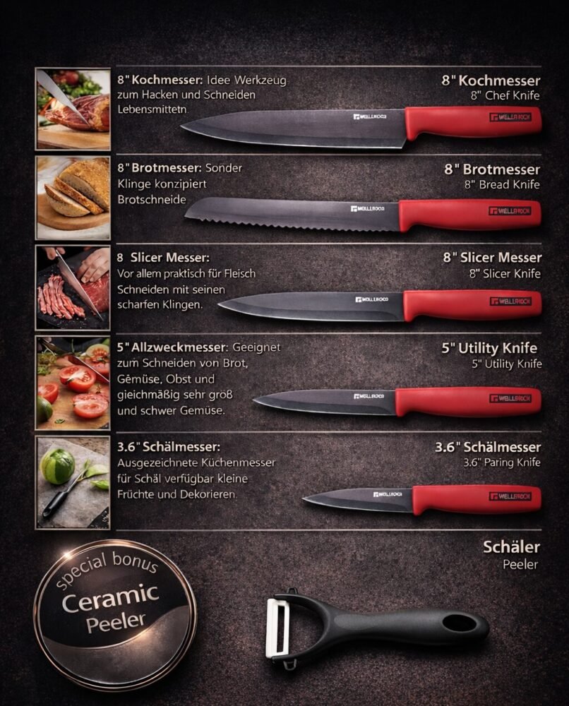 Muller Koch 6 pcs - طقم سكاكين تركي