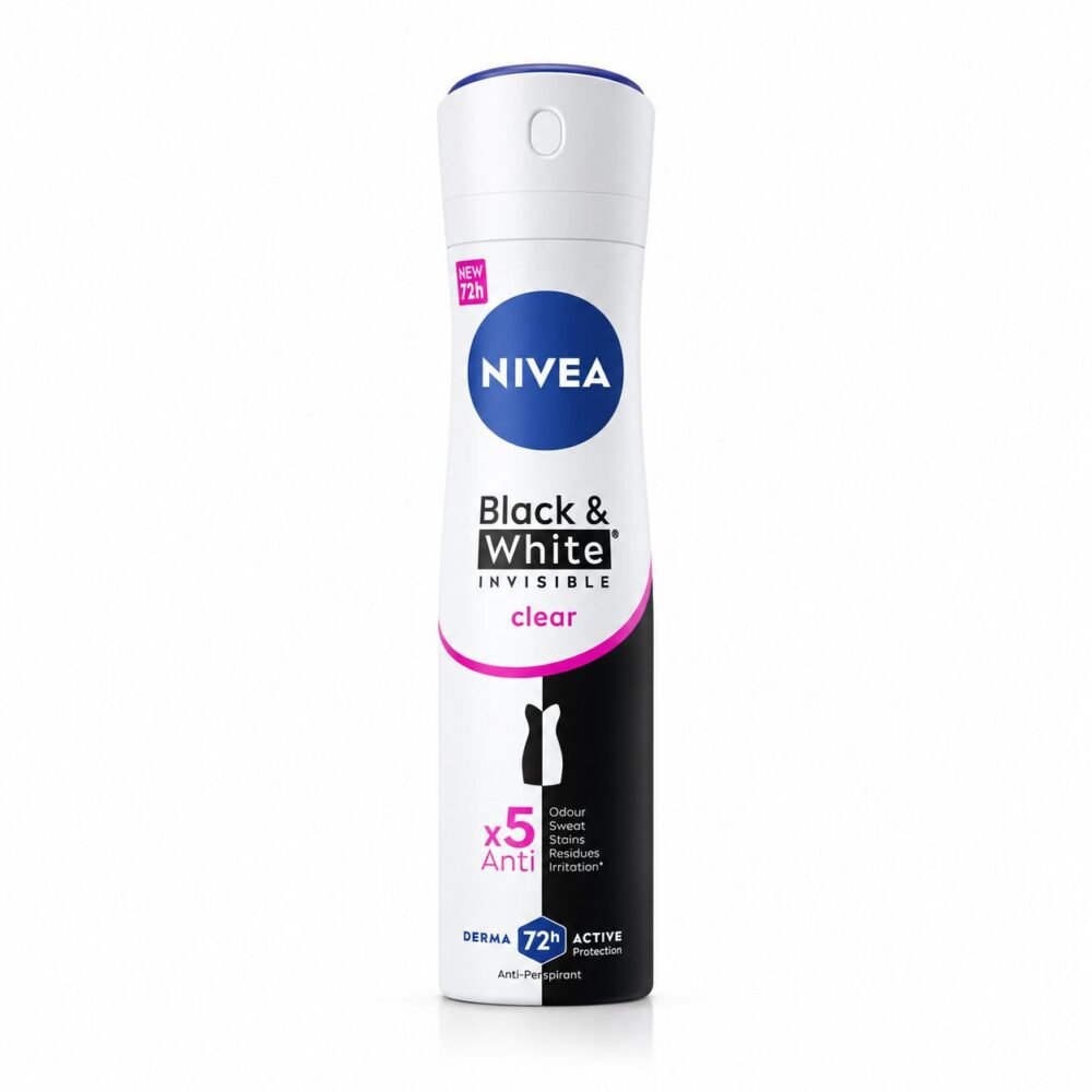 "NIVEA" Deodorant Spray Black and White 48/72h 150ml - نيفيا بخاخ مزيل التعرّق