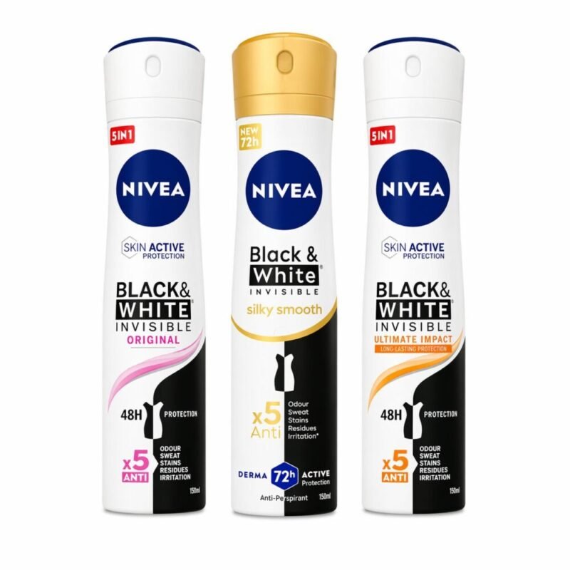 "NIVEA" Deodorant Spray Black and White 48/72h 150ml - نيفيا بخاخ مزيل التعرّق