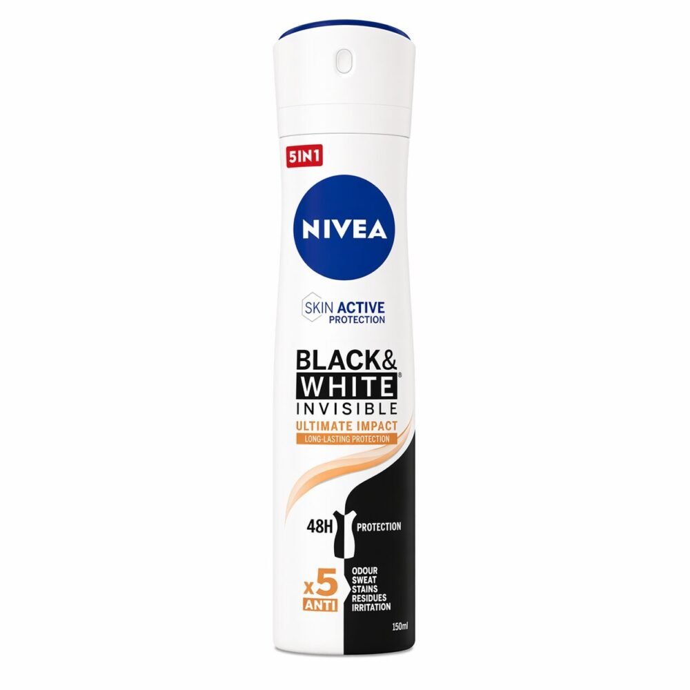 "NIVEA" Deodorant Spray Black and White 48/72h 150ml - نيفيا بخاخ مزيل التعرّق