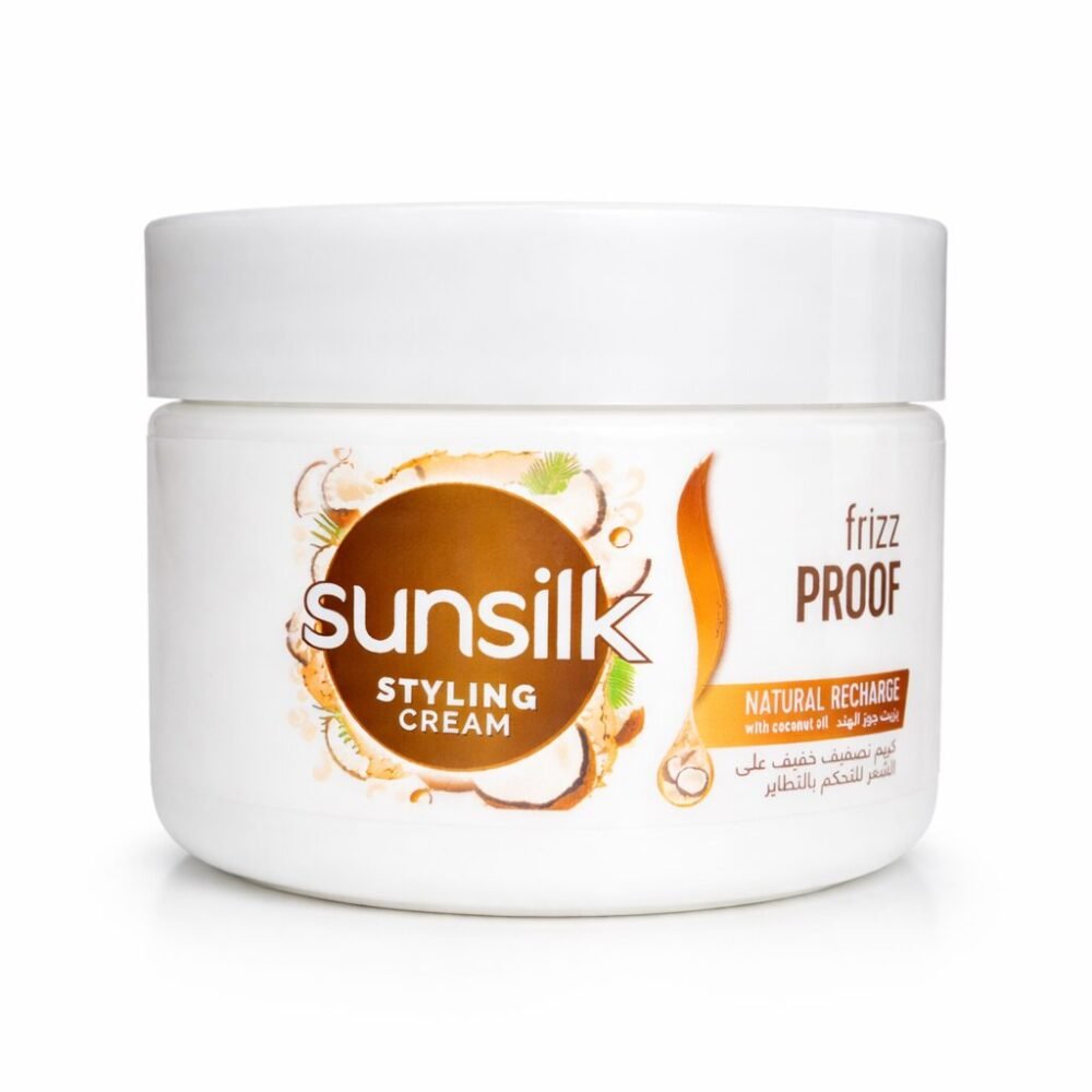 "Sunsilk" Styling Cream Frizz Proof 275 ml - كريم تصفيف خفيف على الشعر للتحكم بالتطاير بزيت جوز الهند