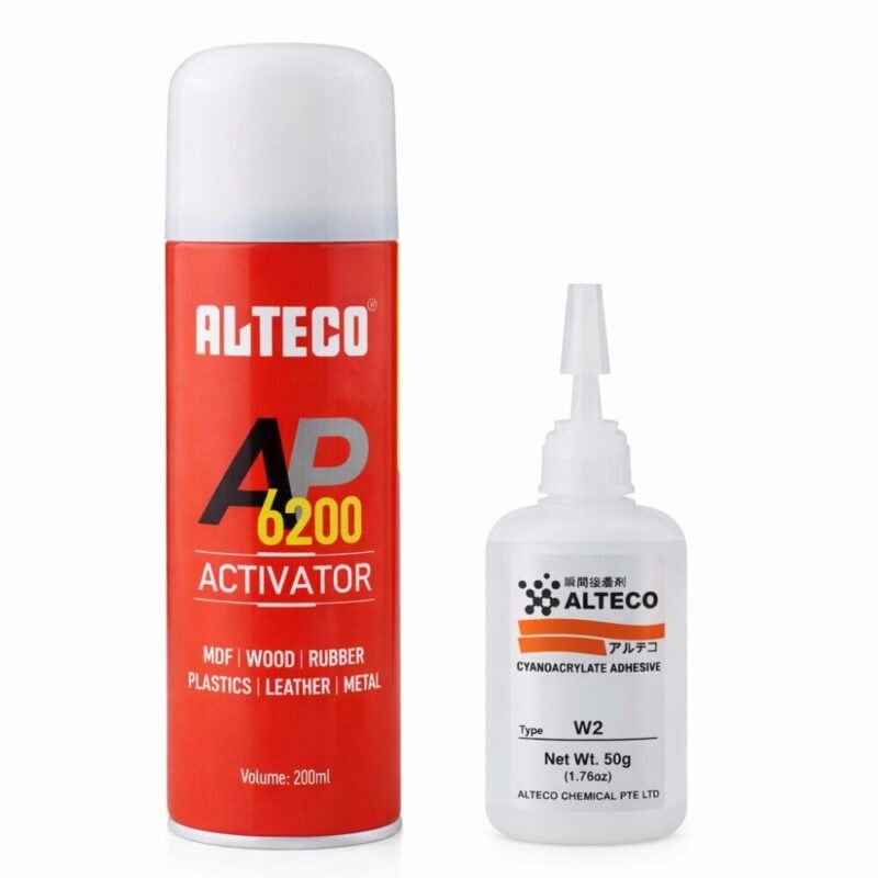 "ALTECO" AP6200 Activator Spray with W2 super Glue 200ml /40g - بخاخ مسرّع + ألتيكو