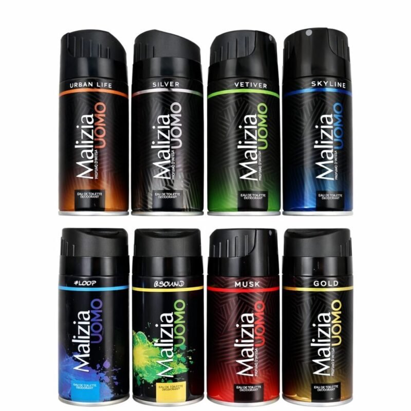 "Malizia Uomo" Eau de Toilette Deodorant 150 ml - بخاخ معطر ومزيل للتعرّق