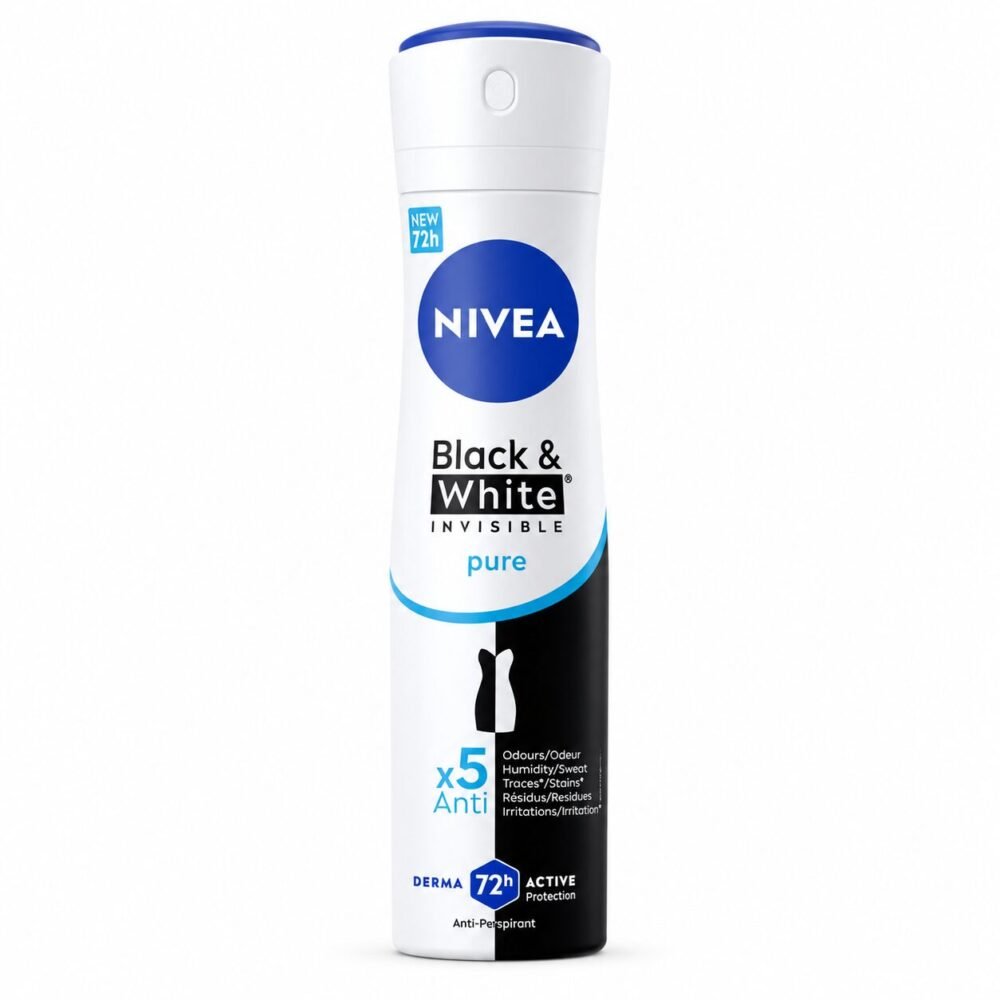 "NIVEA" Deodorant Spray Black and White 48/72h 150ml - نيفيا بخاخ مزيل التعرّق