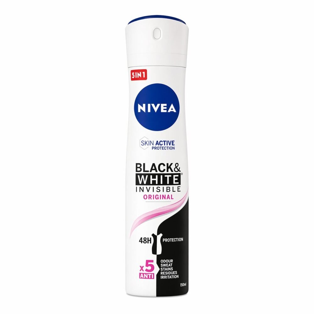 "NIVEA" Deodorant Spray Black and White 48/72h 150ml - نيفيا بخاخ مزيل التعرّق