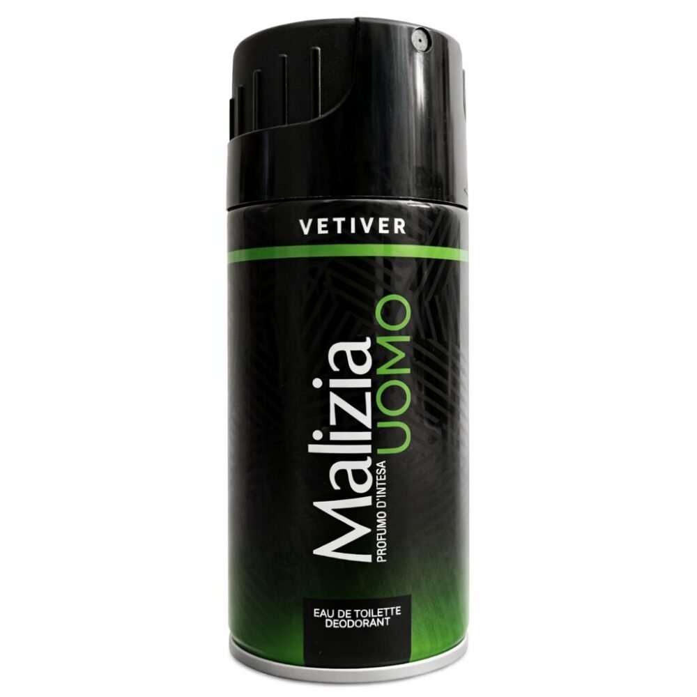 "Malizia Uomo" Eau de Toilette Deodorant 150 ml - بخاخ معطر ومزيل للتعرّق