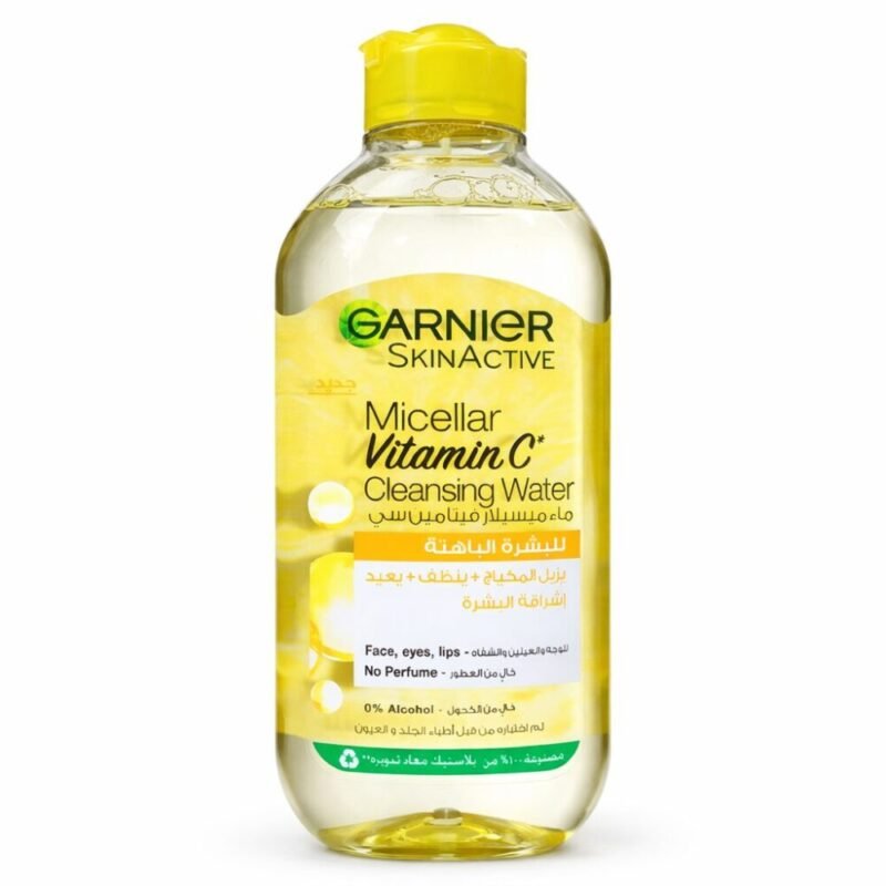 "GARNIER" Skin Active Micellar With Vitamin C  Cleansing Water  400 ml - غارنييه ماء ميسيلار للبشرة الباهتة يزيل المكياج + ينظف + يعيد إشراقة البشرة