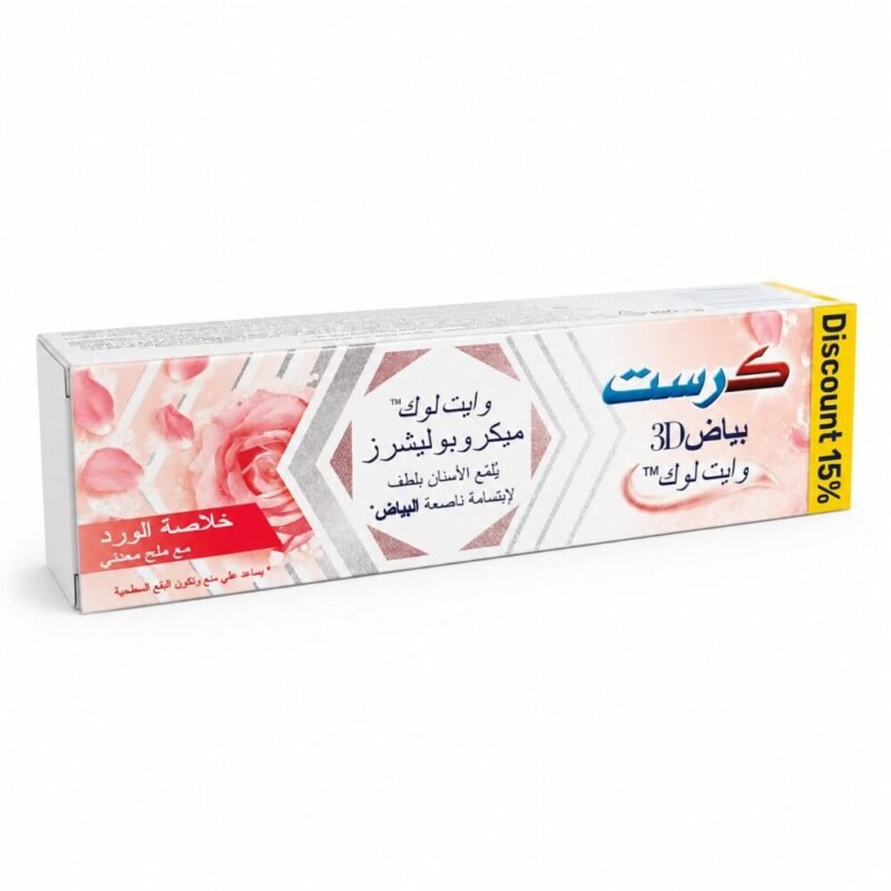 "Crest" 3D White Whitelock Rose Extract With mineral Salt 88ml - معجون يلمّع الأسنان بلطف لإبتسامة ناصعة البياض