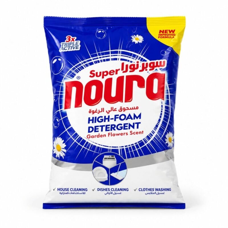 "Super noura" High-Foam Detergent 650 g - سوبر نورا مسحوق عالي الرغوة لغسيل الملابس والأواني وللإستخدامات المنزلية